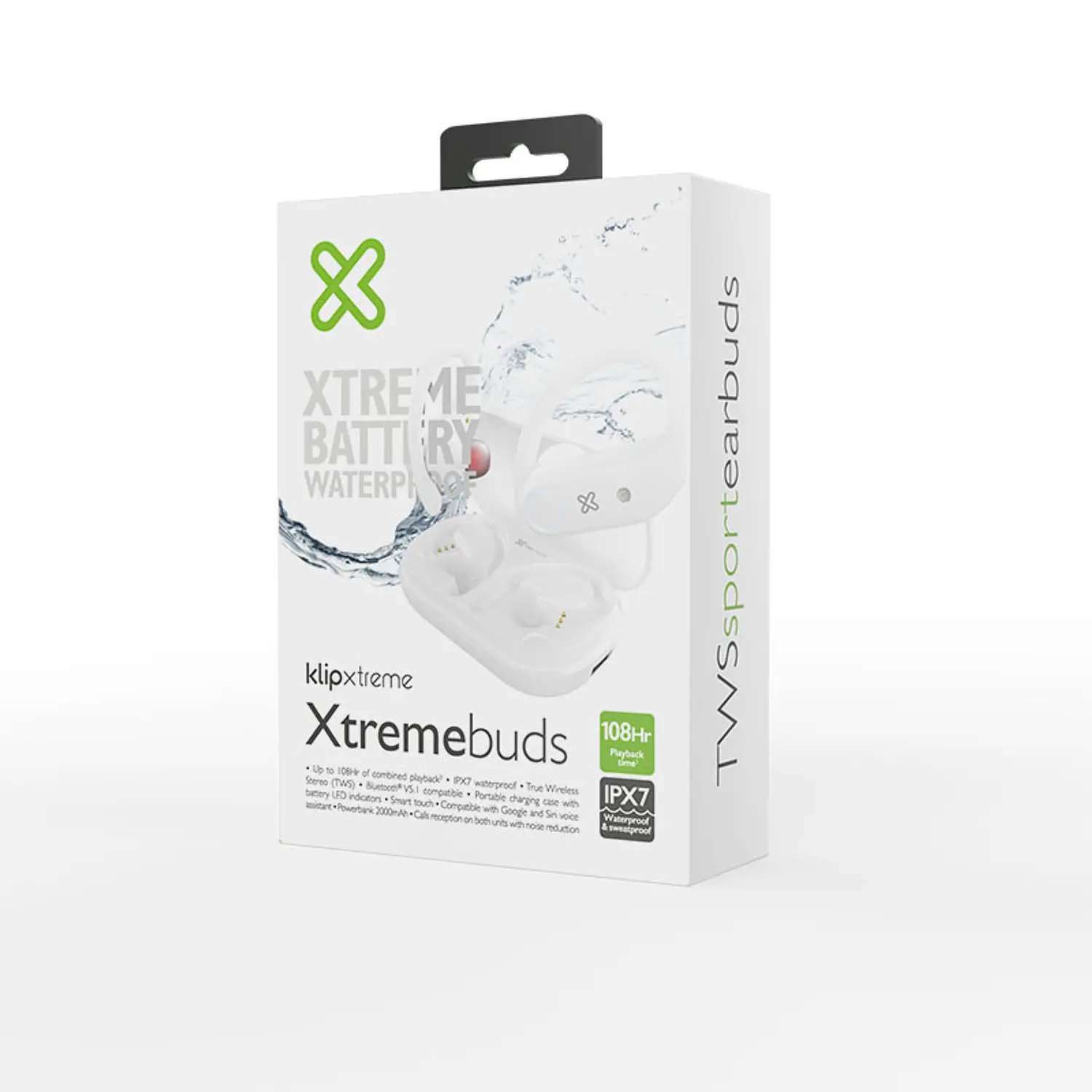 Klip Xtreme Xtremebuds KTE-500BK, Audífonos Deportivos TWS Bluetooth 5.1, IPX7, 108h, Powerbank 2000mAh, Negro 10