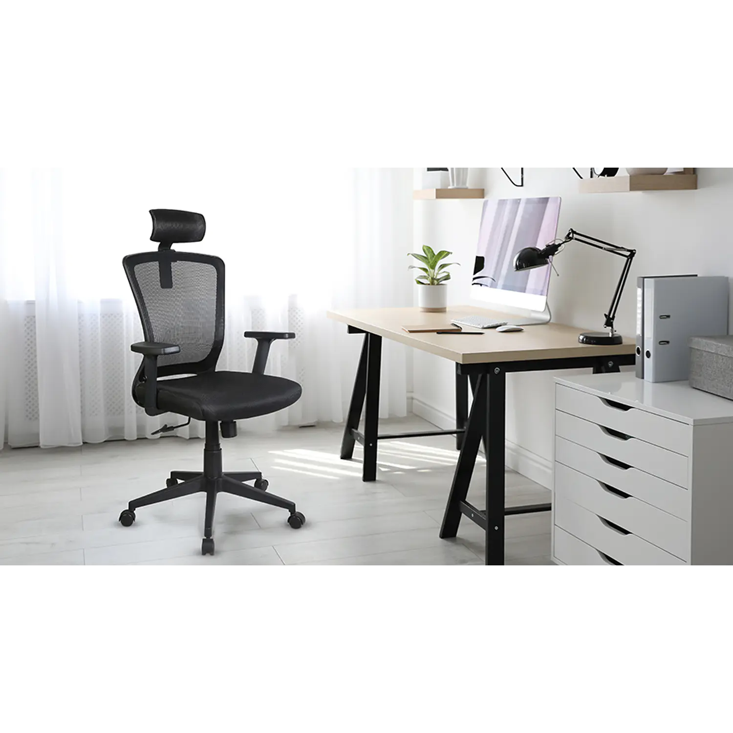 Xtech Avignon XTF-OC414, Silla Ejecutiva, Reposacabezas Ajustable, Malla Transpirable, 120kg, Negra 5