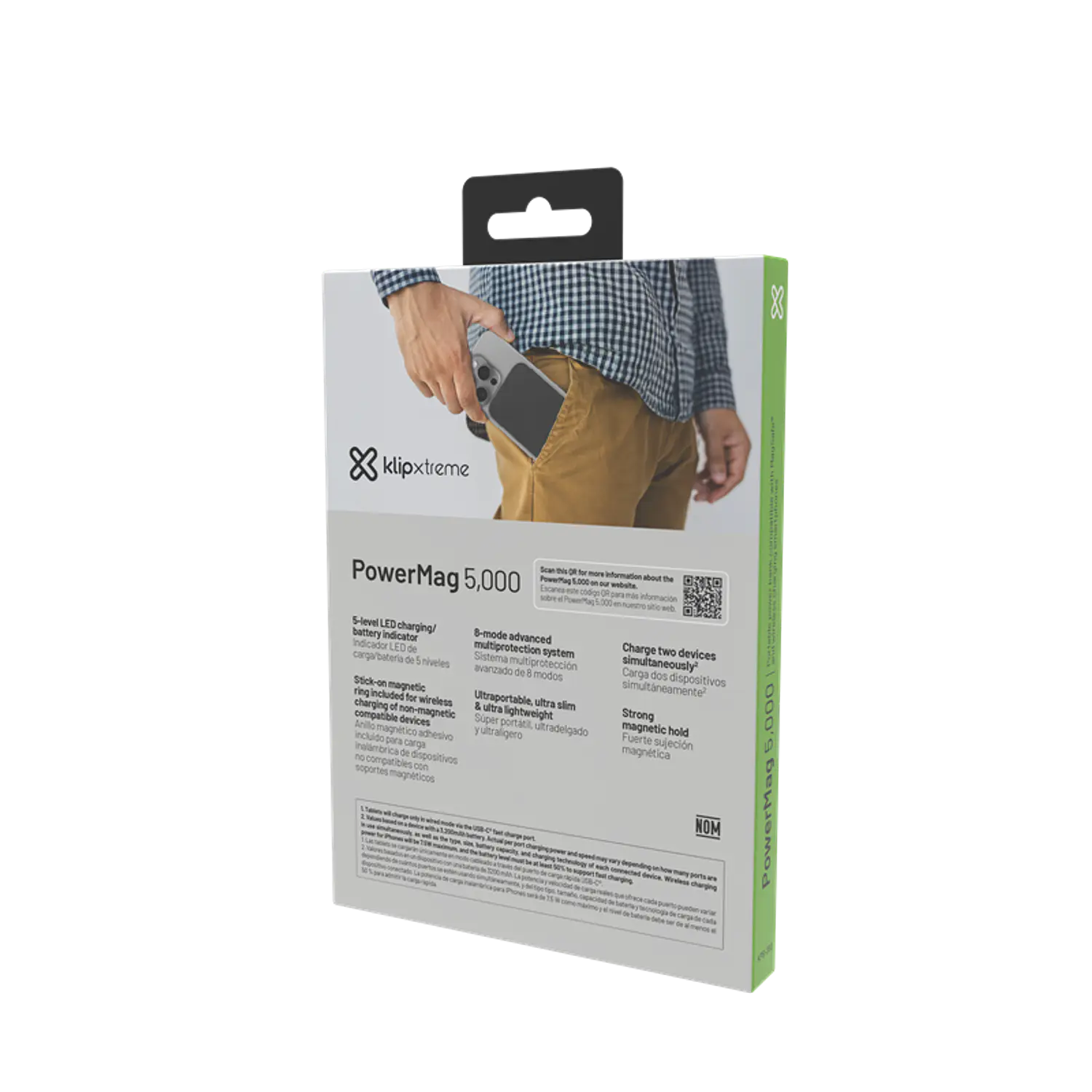 Klip Xtreme PowerMag 5000 KPB-350, Power Bank Magnético 5000mAh, MagSafe, Qi 15W, USB-C PD 20W, Negro 6