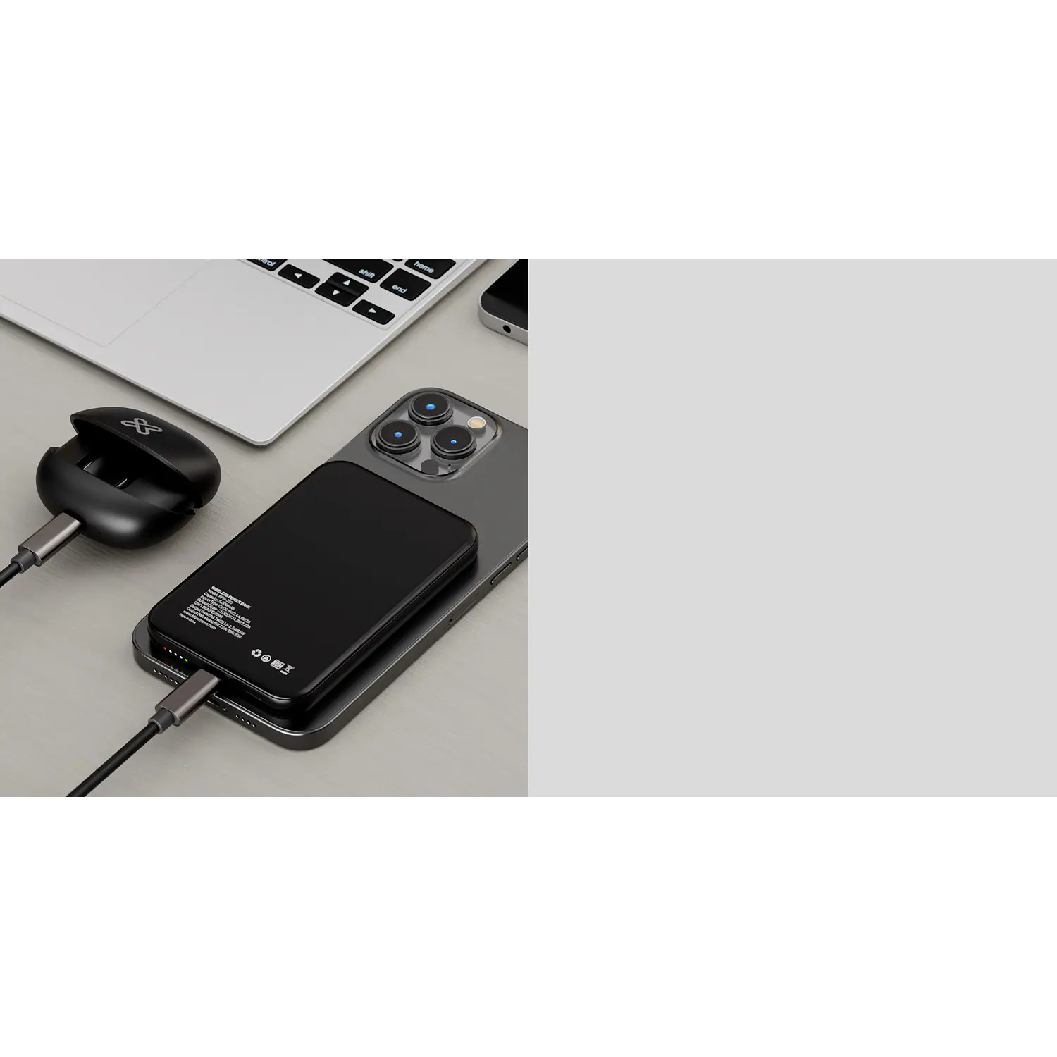 Klip Xtreme PowerMag 5000 KPB-350, Power Bank Magnético 5000mAh, MagSafe, Qi 15W, USB-C PD 20W, Negro 12
