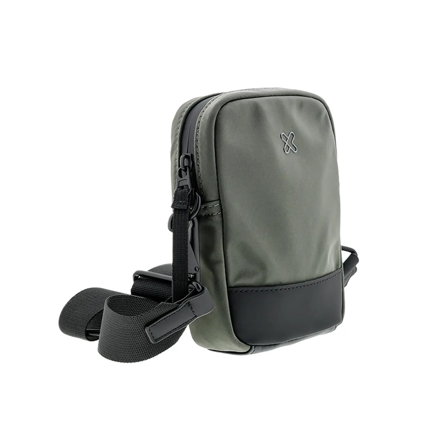 Klip Xtreme Modevo KCB-451, Bolso Cruzado para Celular, Repelente al Agua, Verde y Negro 2