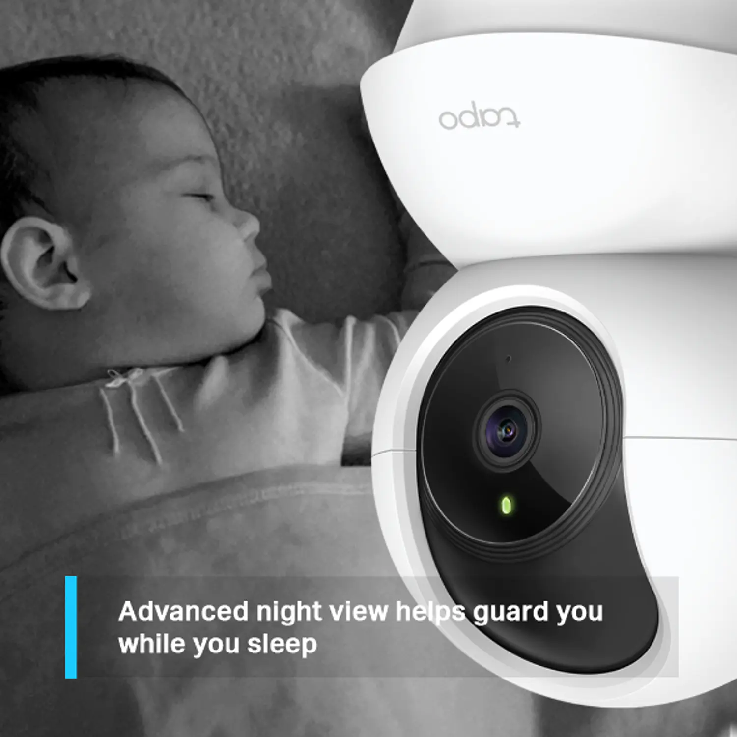 TP-Link Tapo C200, Cámara Wi-Fi 1080p, Cobertura 360°, Visión Nocturna 9m, Audio Bidireccional 3