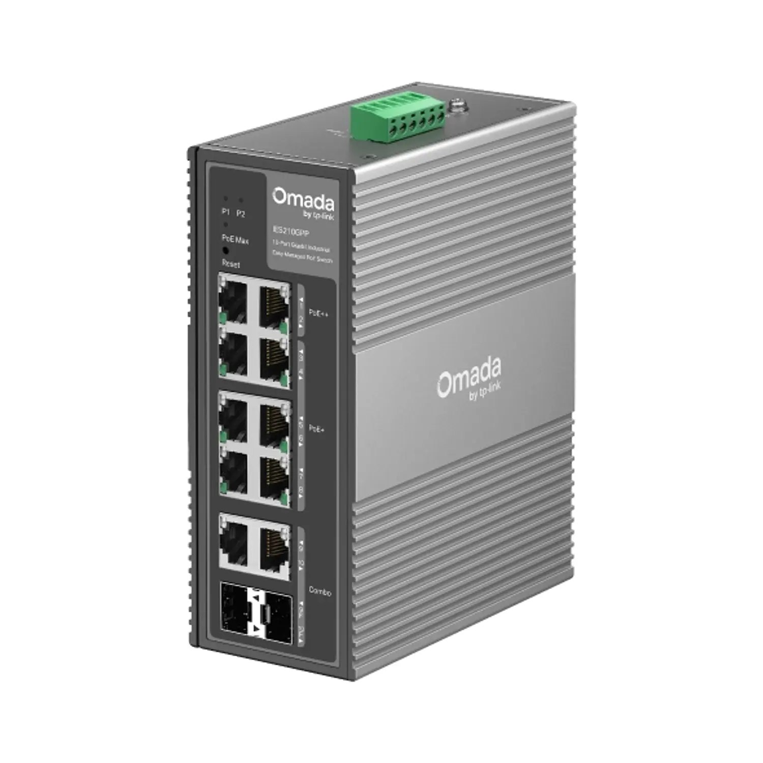 TP-Link Omada IES210GPP, Switch Industrial Gigabit 10 Puertos, 2 PoE++, 6 PoE+, 240W, IP40 1