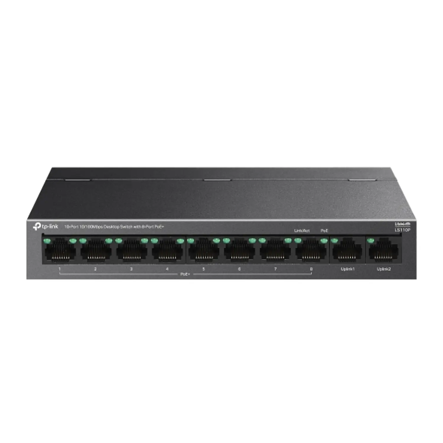 TP-Link LS110P, Switch No Administrable 10 Puertos 10/100Mbps, 8 PoE+, 96W, Modo Extendido
