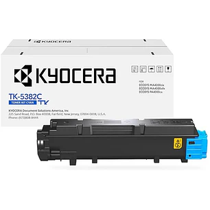 Kyocera TK-5382C 1T02Z0CUS0, Tóner Original Cian, 10.000 Páginas, ECOSYS MA4000cifx/MA4000cix/PA4000cx