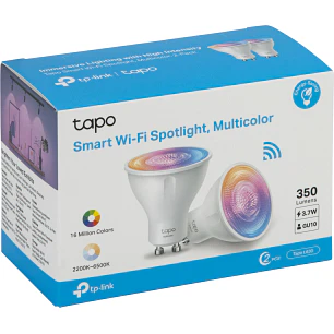 TP-Link Tapo L630, Pack de 2 Ampolletas LED Inteligentes GU10, Wi-Fi, 350lm, 3.7W, Multicolor