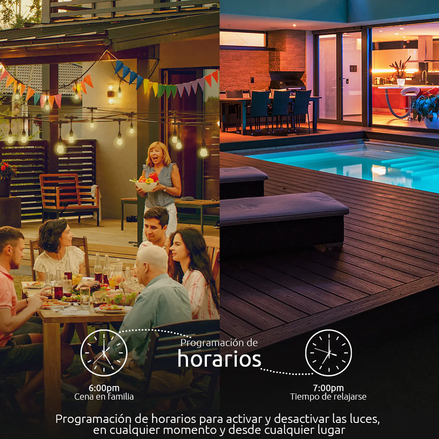 Nexxt Home Guirnalda LED Inteligente Wi-Fi 14,6 m, 24 Luces RGB y Blanco, IP65, Alexa y Google Assistant 7