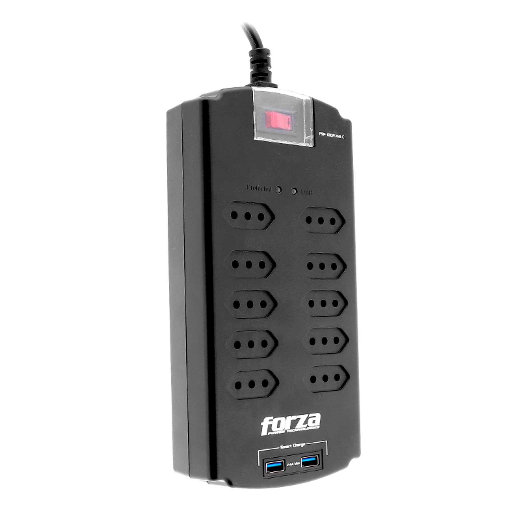 Forza protector sobretension con 10 toma/nacional 2 USB 220V