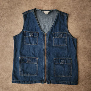 Caran Denim Cargo Vest XL