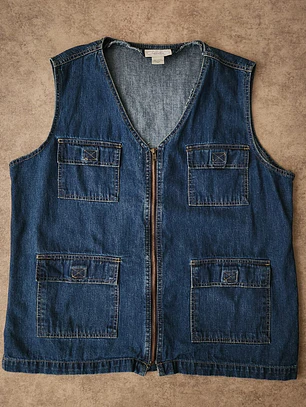 Caran Denim Cargo Vest XL