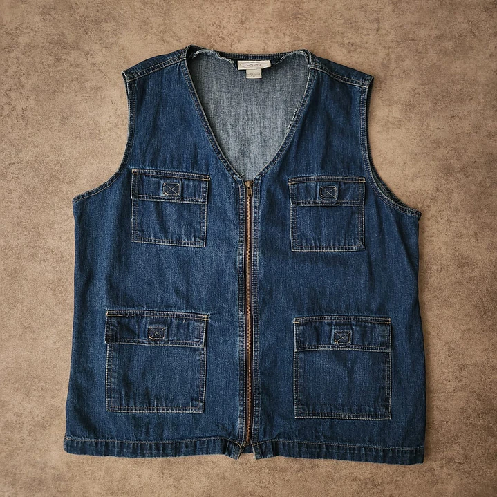 Caran Denim Cargo Vest XL 1