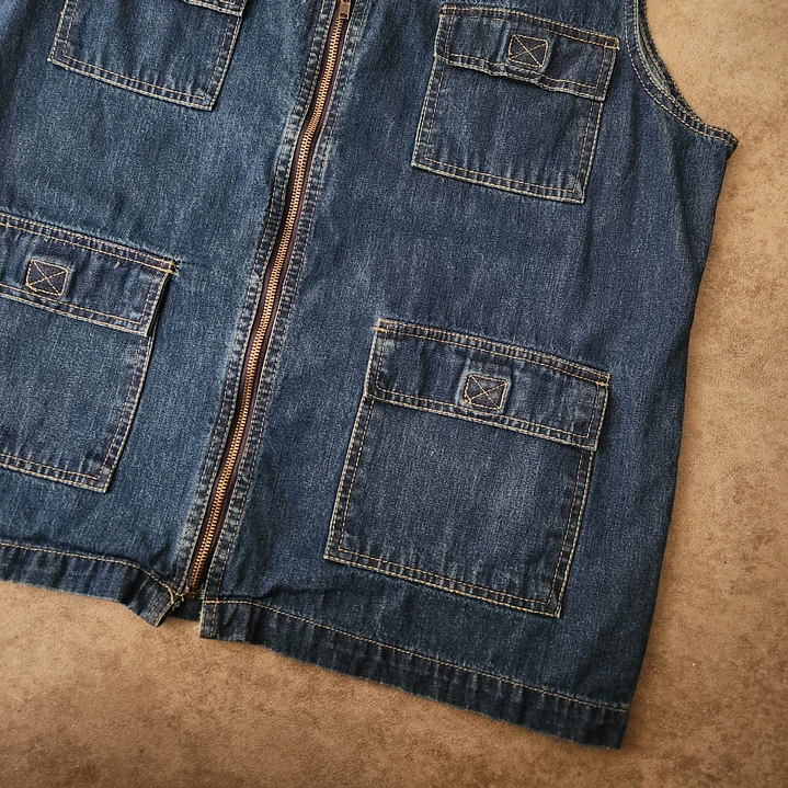 Caran Denim Cargo Vest XL 2