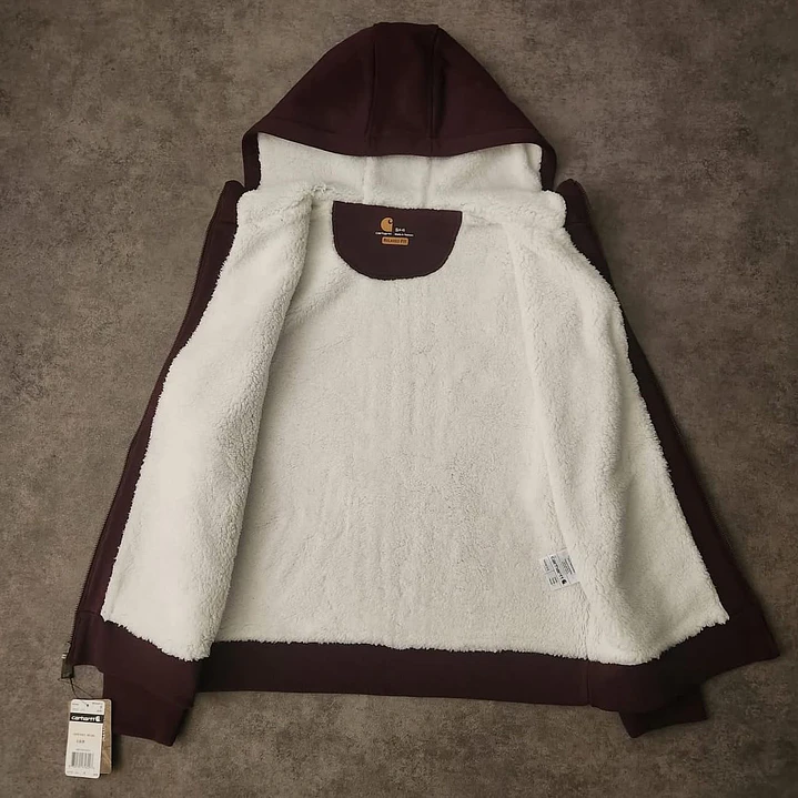 Carhartt Full Zip Sherpa Lined Hoodie S 3