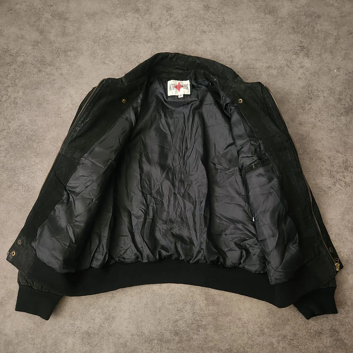 Active Frontier Leather Bomber Aviator Jacket M 5
