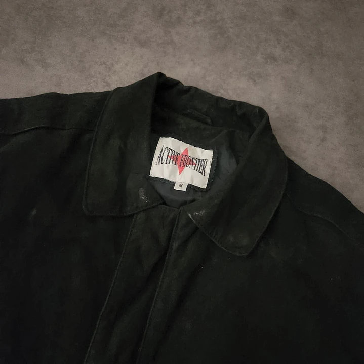 Active Frontier Leather Bomber Aviator Jacket M 2