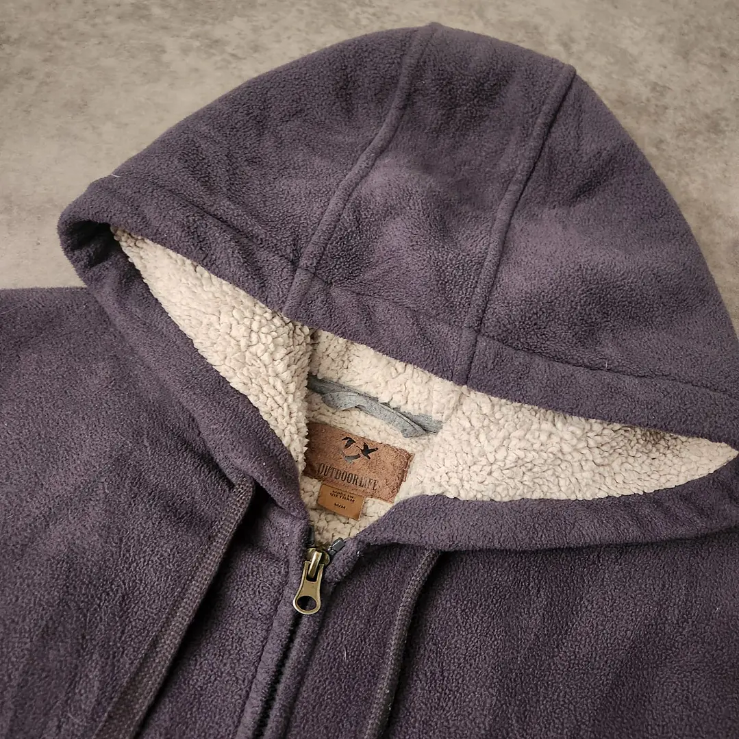 Outdoor Life Full Zip Sherpa Lined Hoodie M 2