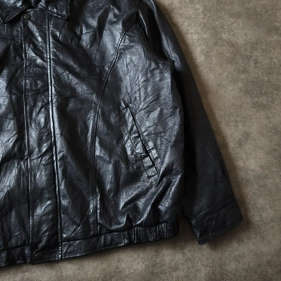 Phase Two Bomber Leather Jacket XL 3