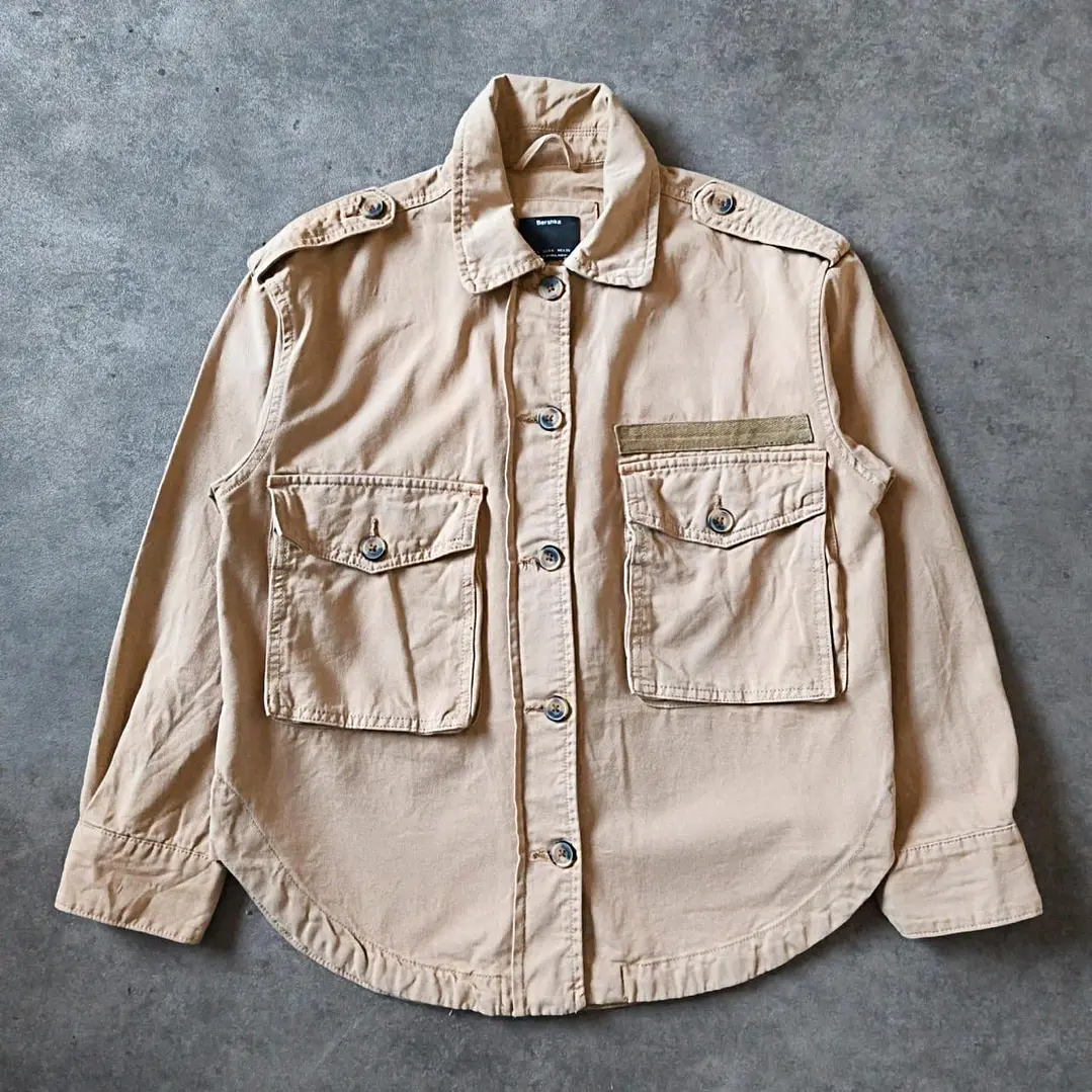 Bershka Military Cropped OverShirt S 1