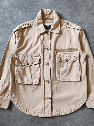 Bershka Military Cropped OverShirt S