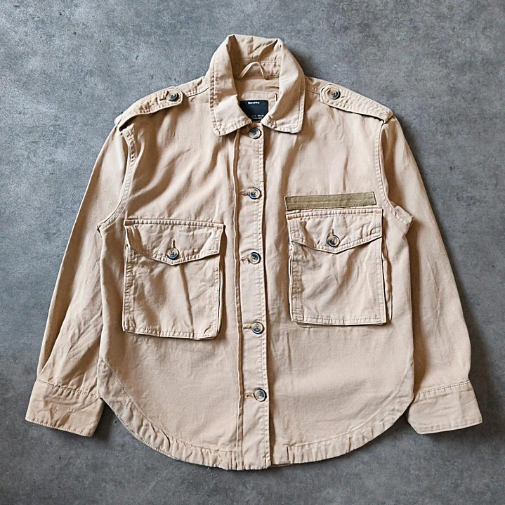 Bershka Military Cropped OverShirt S 1