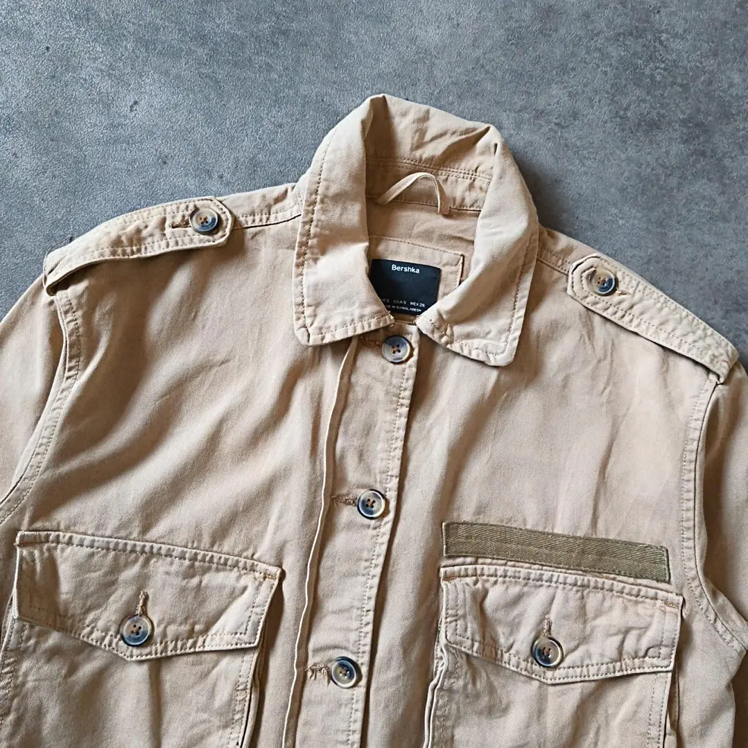 Bershka Military Cropped OverShirt S 3
