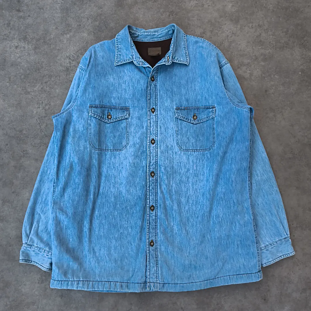 St John’s Bay Denim Lined Shirt XL 1