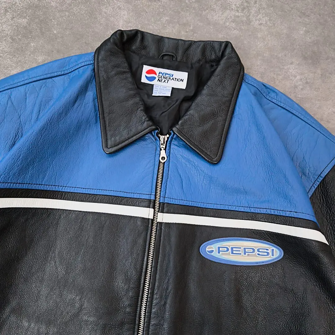 Vintage Pepsi next generation Leather Jacket XXL Fit L/XL 2