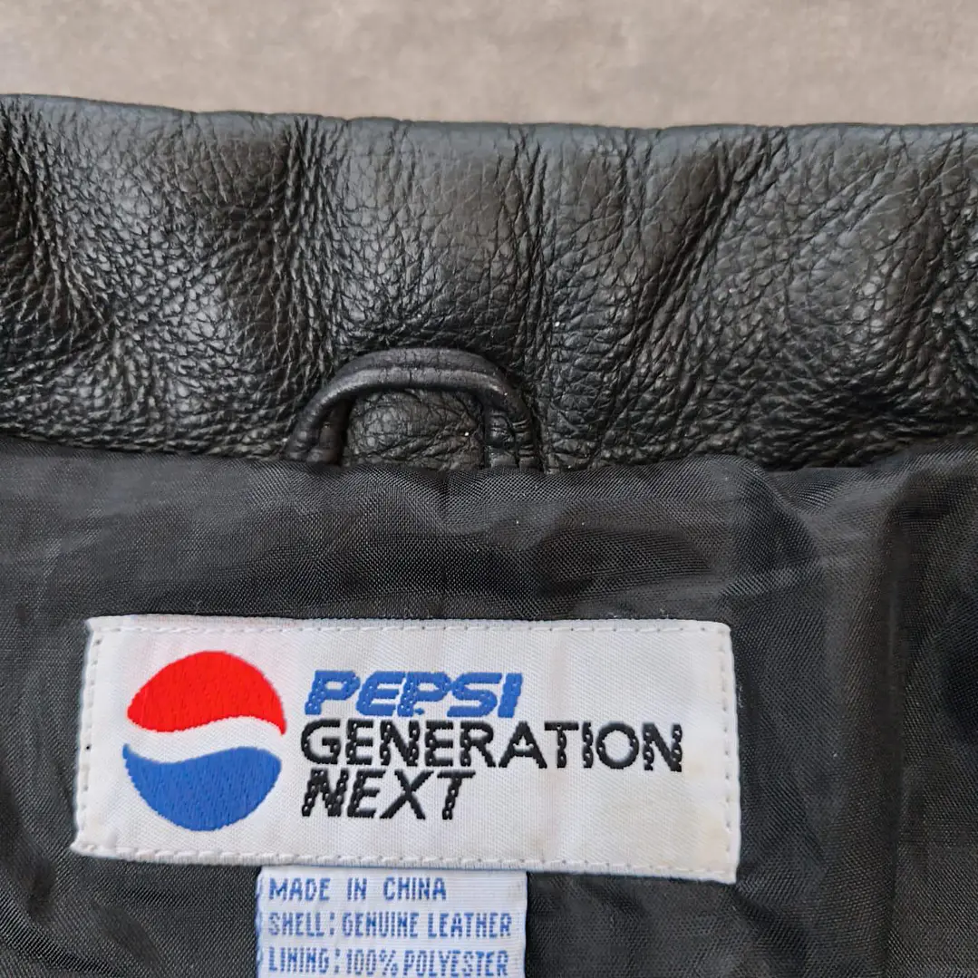 Vintage Pepsi next generation Leather Jacket XXL Fit L/XL 5