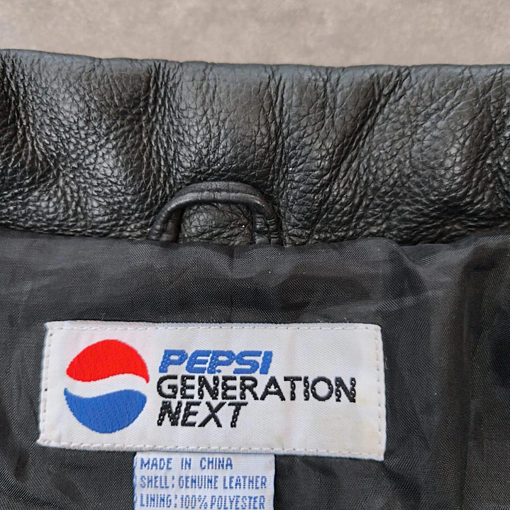 Vintage Pepsi next generation Leather Jacket XXL Fit L/XL 5