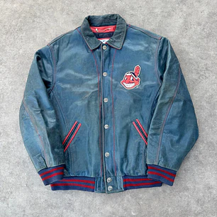 90’s Cleveland Indians x Magestic Leather Jacket XL