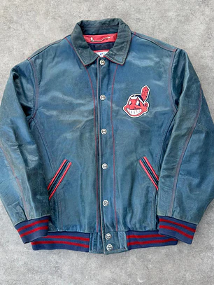 90’s Cleveland Indians x Magestic Leather Jacket XL
