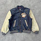 Vintage Looney Tunes Taz Aviator Leather Jacket L - Miniatura 1