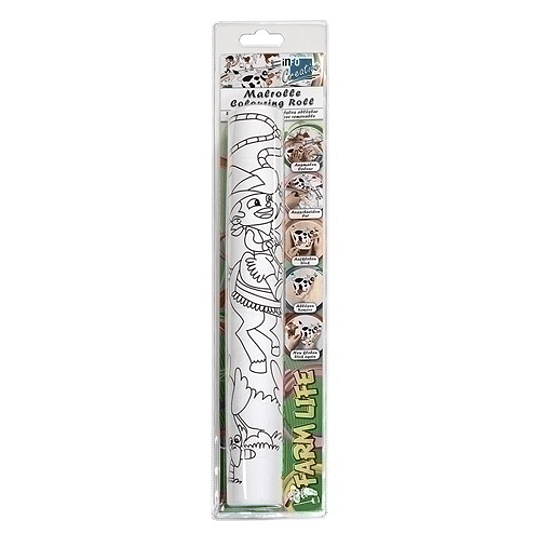 Rollo Adhesivo Para Colorear Granja