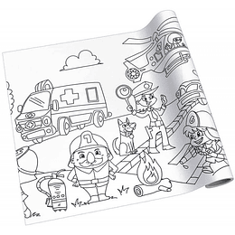 Rollo Adhesivo Para Colorear Bomberos