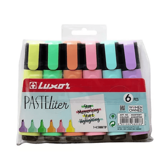 Destacador Brush Pastel Set 6 Colores