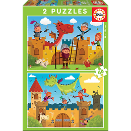 Puzzle 2x48 Dragones Y Caballeros