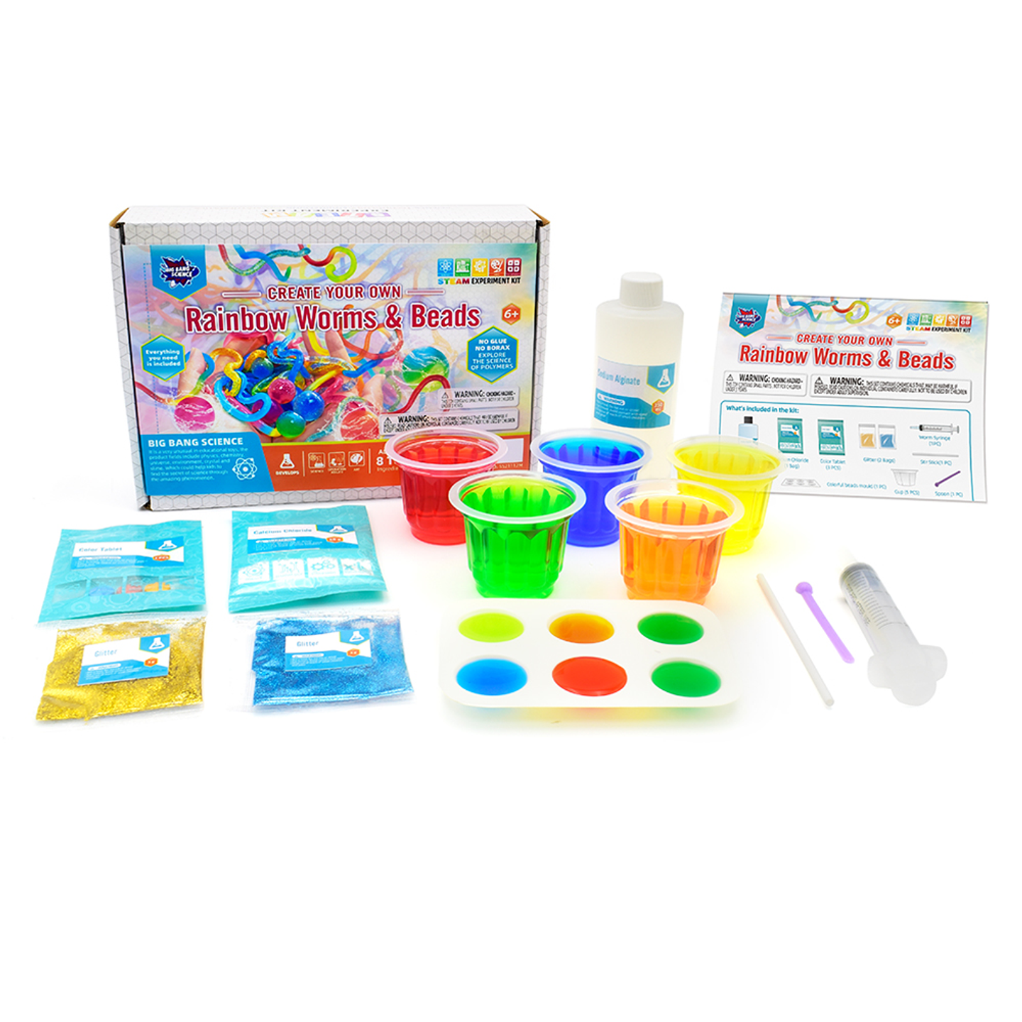 Juego científico STEAM - Crea tus Propios Gusanos y Cuentas Arcoíris 1