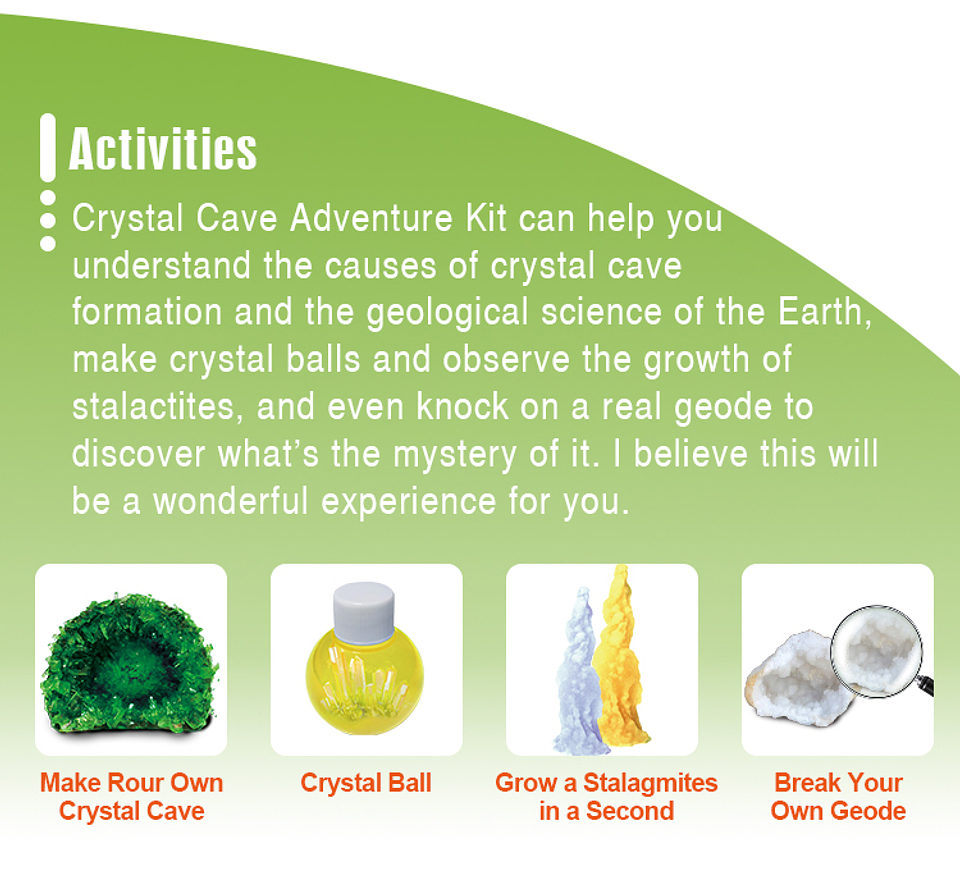 Juego científico STEAM - Kit de Aventura en la Cueva de Cristal 3