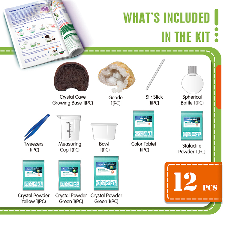 Juego científico STEAM - Kit de Aventura en la Cueva de Cristal 4