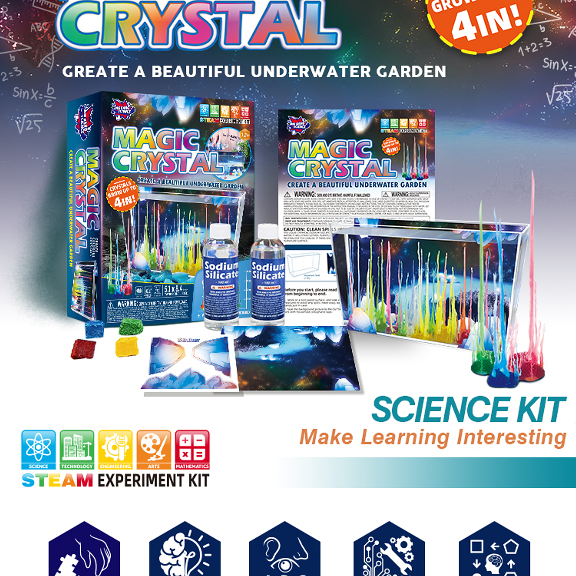 Juego de Ciencias STEAM - Cristales Mágicos Premium 4