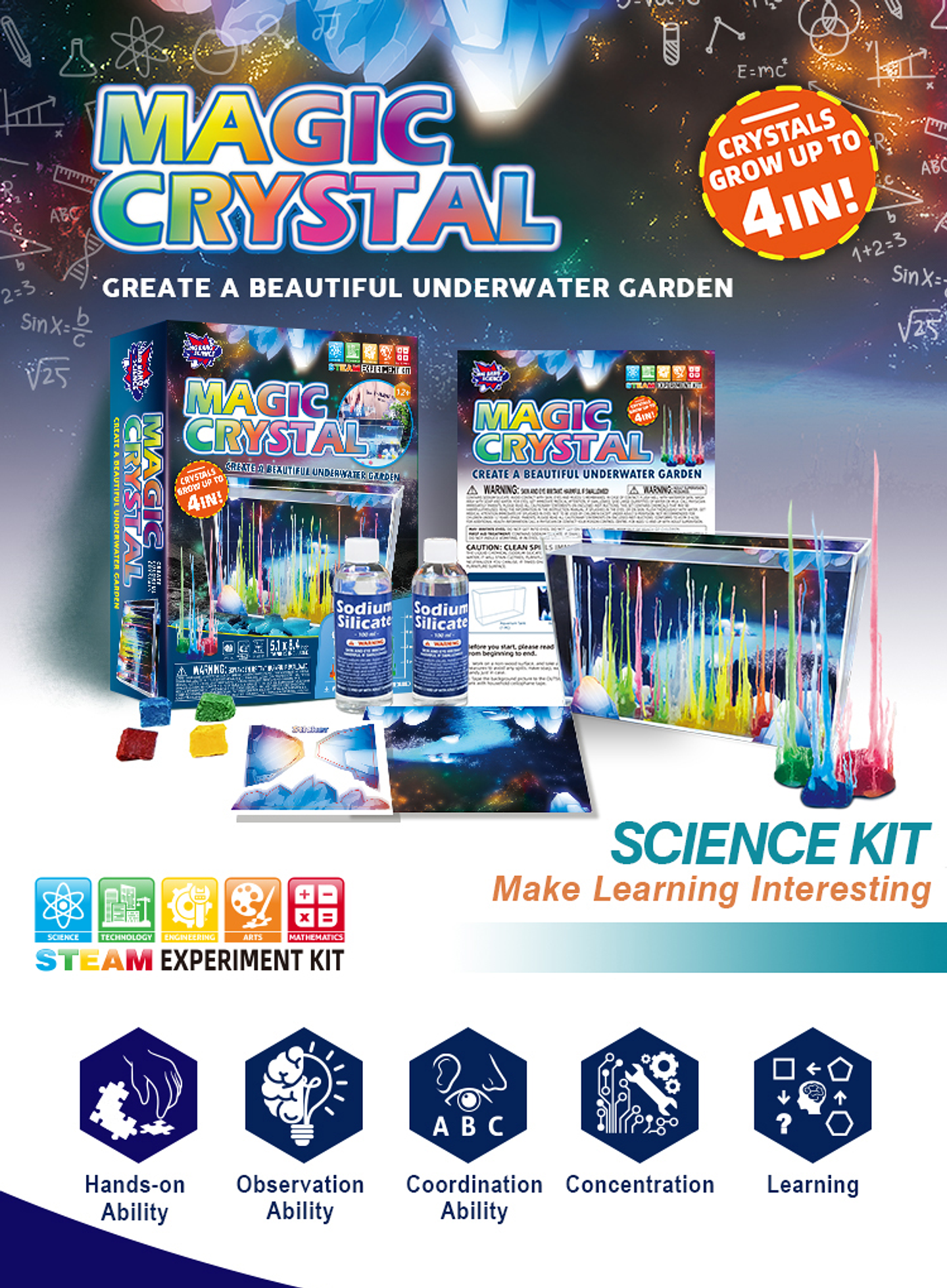 Juego de Ciencias STEAM - Cristales Mágicos Premium 4