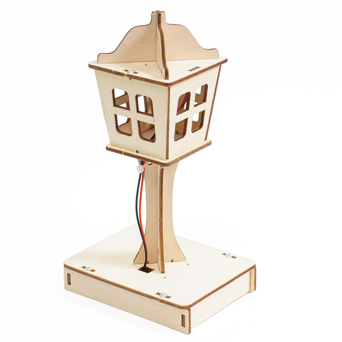 Lámpara Científica de Madera con Control por Sonido – Kit STEM Armable 1