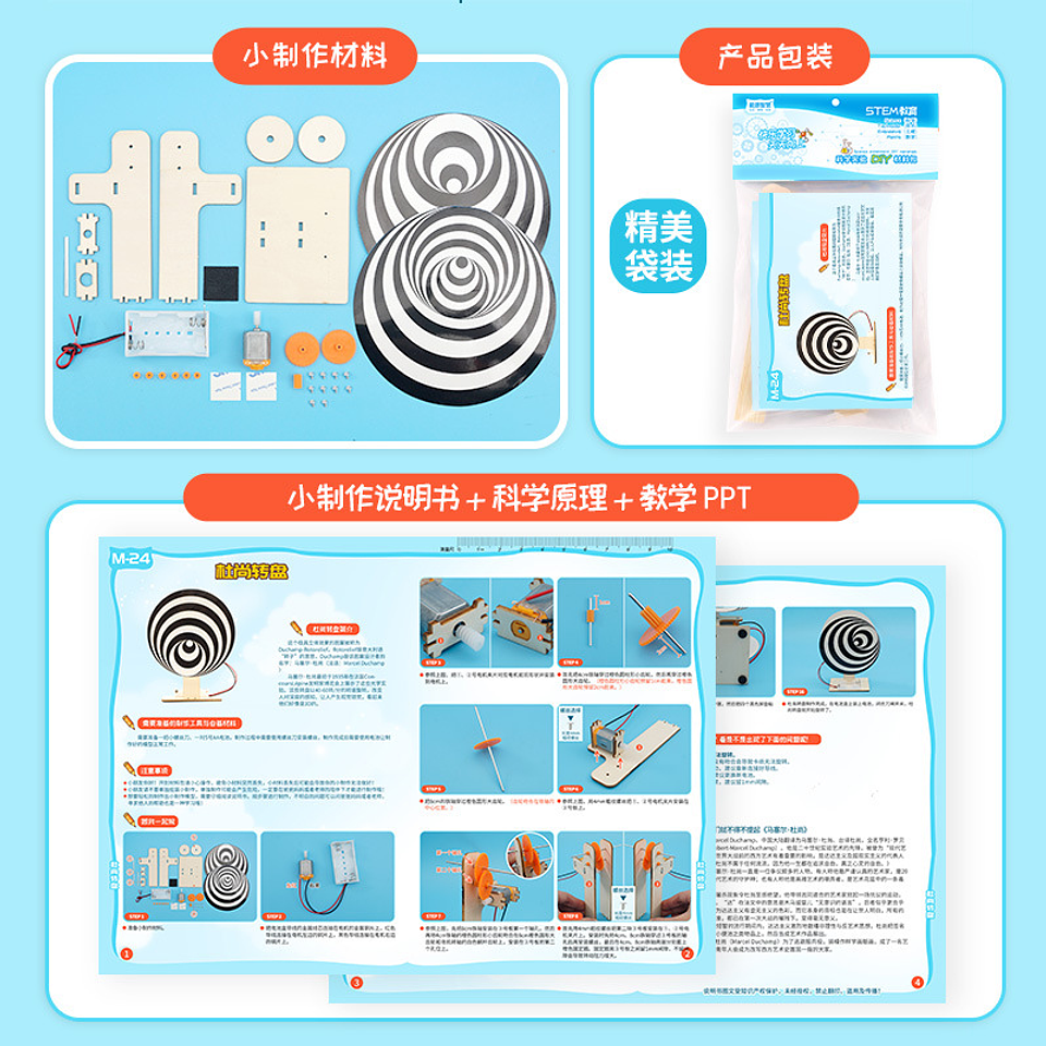 Disco de Ilusión Óptica Giratorio – Kit Científico DIY 3