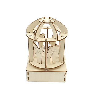 Carrusel Musical Giratorio de Madera – Kit STEM Armable
