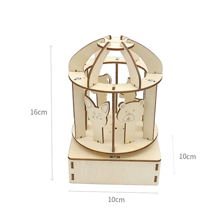 Carrusel Musical Giratorio de Madera – Kit STEM Armable 2