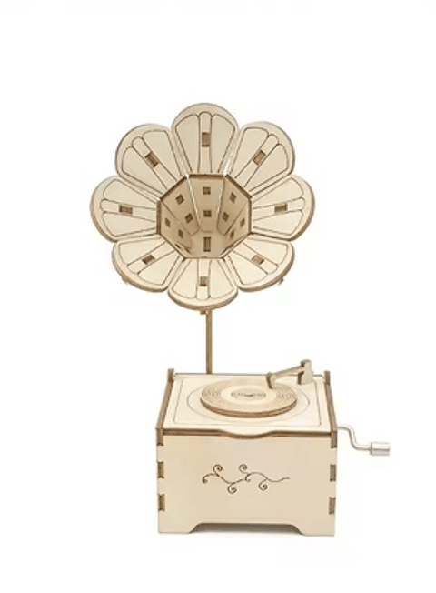 Flor Mecánica Musical de Madera – Kit Armable STEM