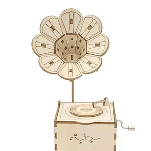 Flor Mecánica Musical de Madera – Kit Armable STEM