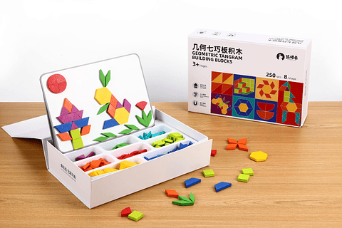 Bloques Tangrama Geométrico Magnético - 250 piezas