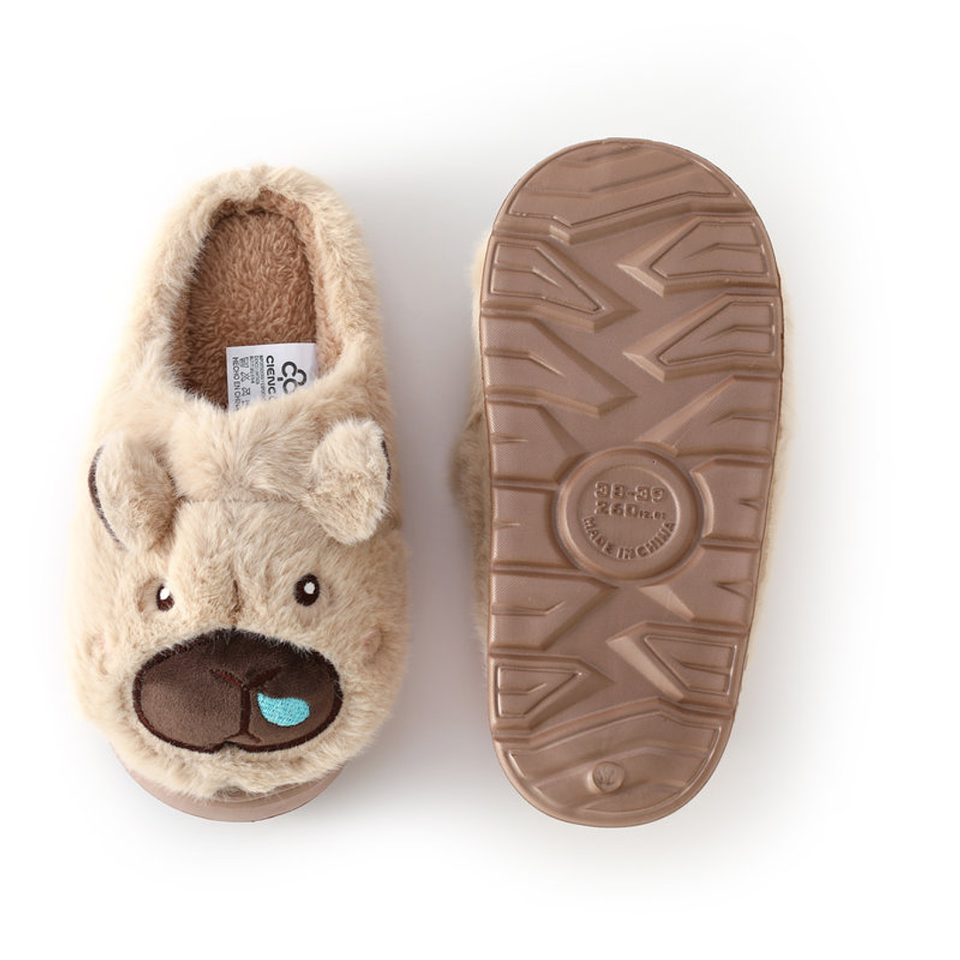 Pantuflas invierno capibara mujer Beige 2