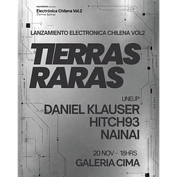 Viernes 20 de noviembre - Lanzamiento Electrónica Chilena Vol. 2: Tierras Raras - Rauversion